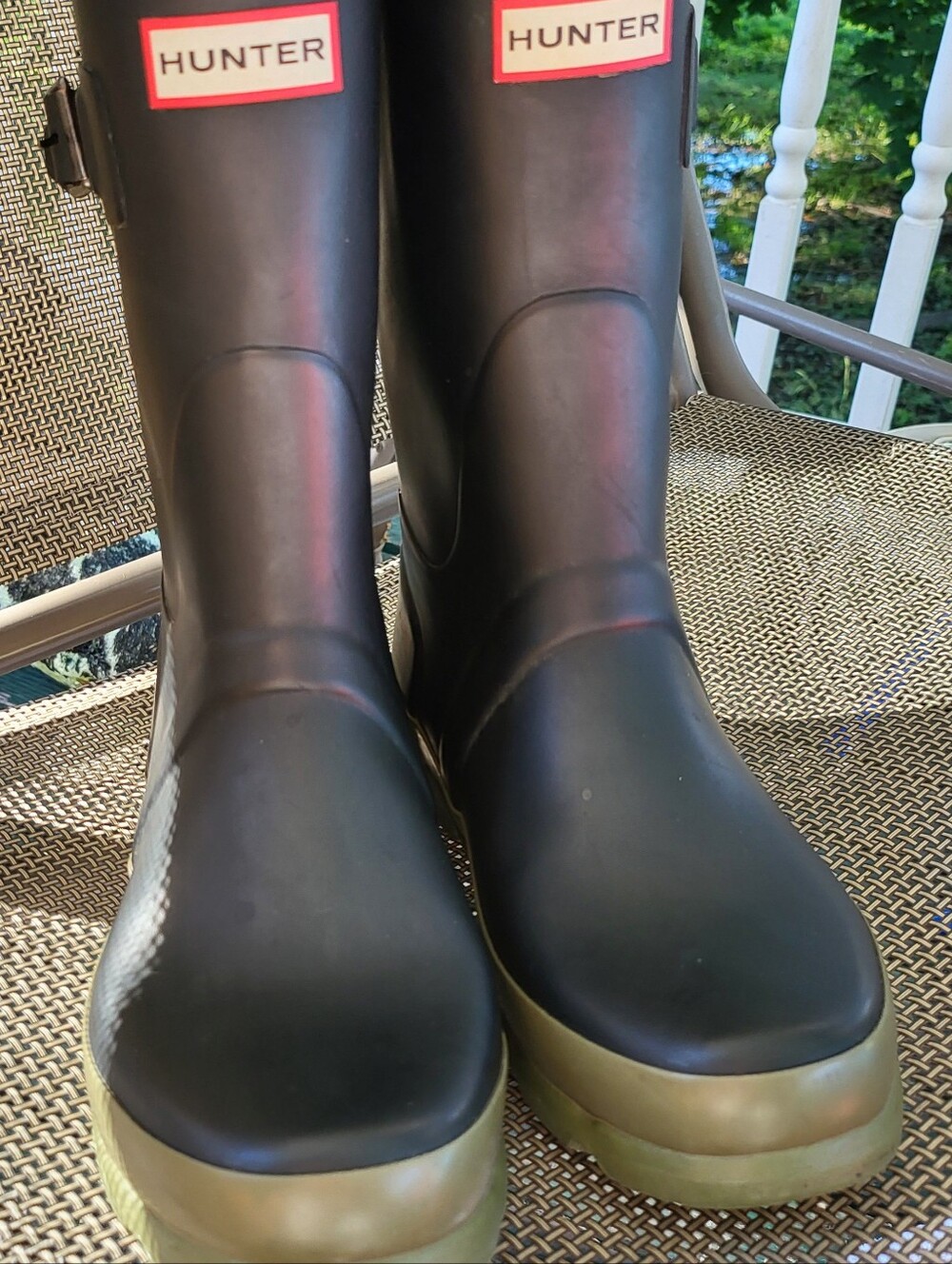 Hunter Original Short Buckle Rubber Rain Boots Black 7 Mens 8 Women's